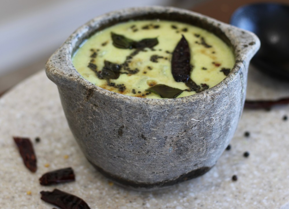 Mor kuzhambu with steamed rice – Tamil Nadu style yogurt curry